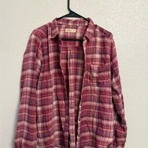 Hollister Red Plaid Casual Shirt